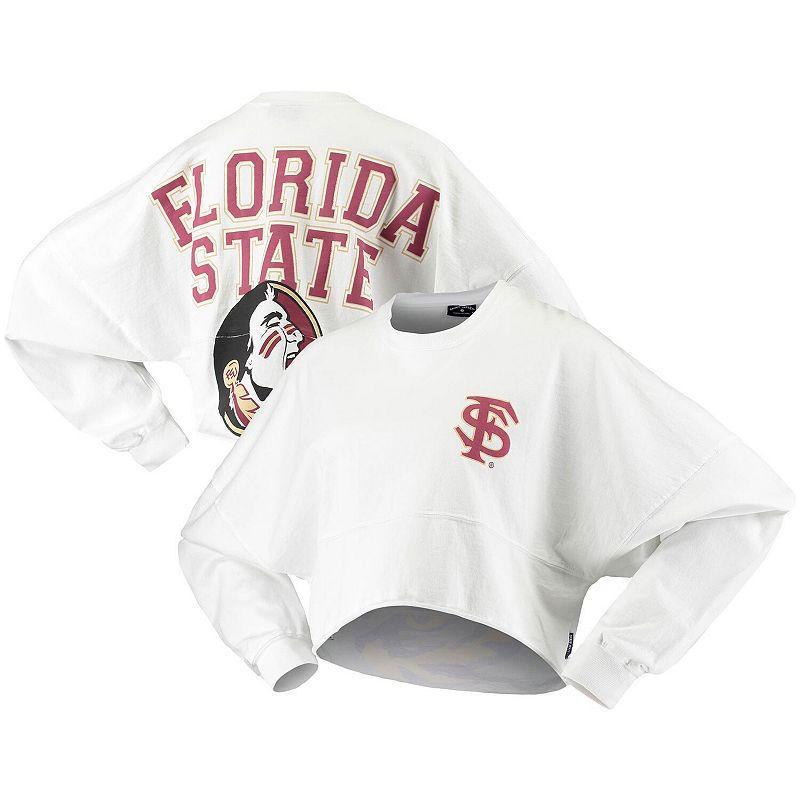 Womens Florida State Seminoles Raw Hem Cropped Spirit Jersey Long Sleeve T-Shirt Product Image