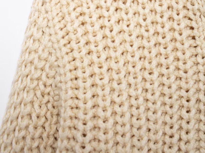 Plain Pocket Detail Chunky Knit Cardigan Product Image