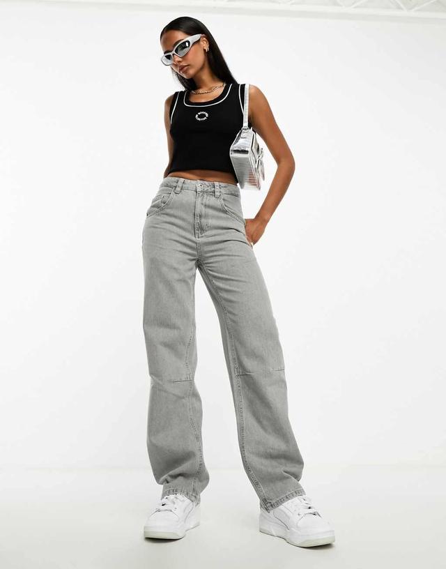 Weekend Collective baggy fit jeans in washed gray Product Image