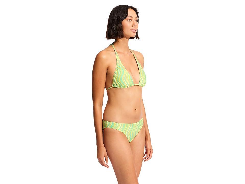 Seafolly Mod Squad Hipster Bikini Bottoms (Lime Burst) Women's Swimwear Product Image