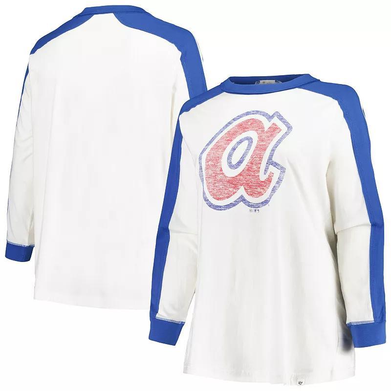 Womens 47 Atlanta Braves Plus Size Caribou Raglan Long Sleeve T-Shirt Product Image