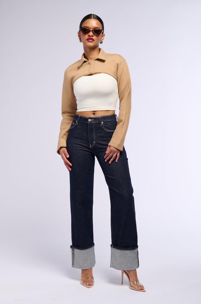 RILEY CUFFED HEM RELAXED FIT DENIM Product Image