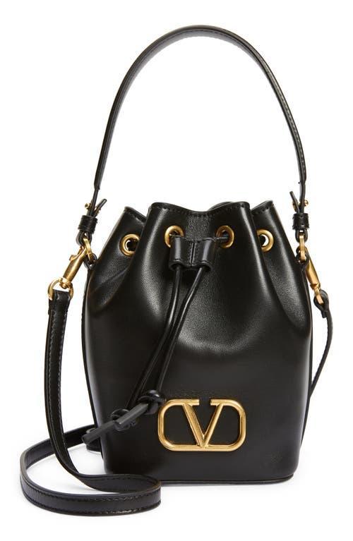 Valentino Garavani Mini VLOGO Signature Leather Bucket Bag Product Image