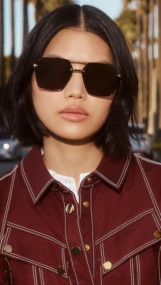 Bottega Veneta Oversized Geometric Aviators | Shopbop Product Image