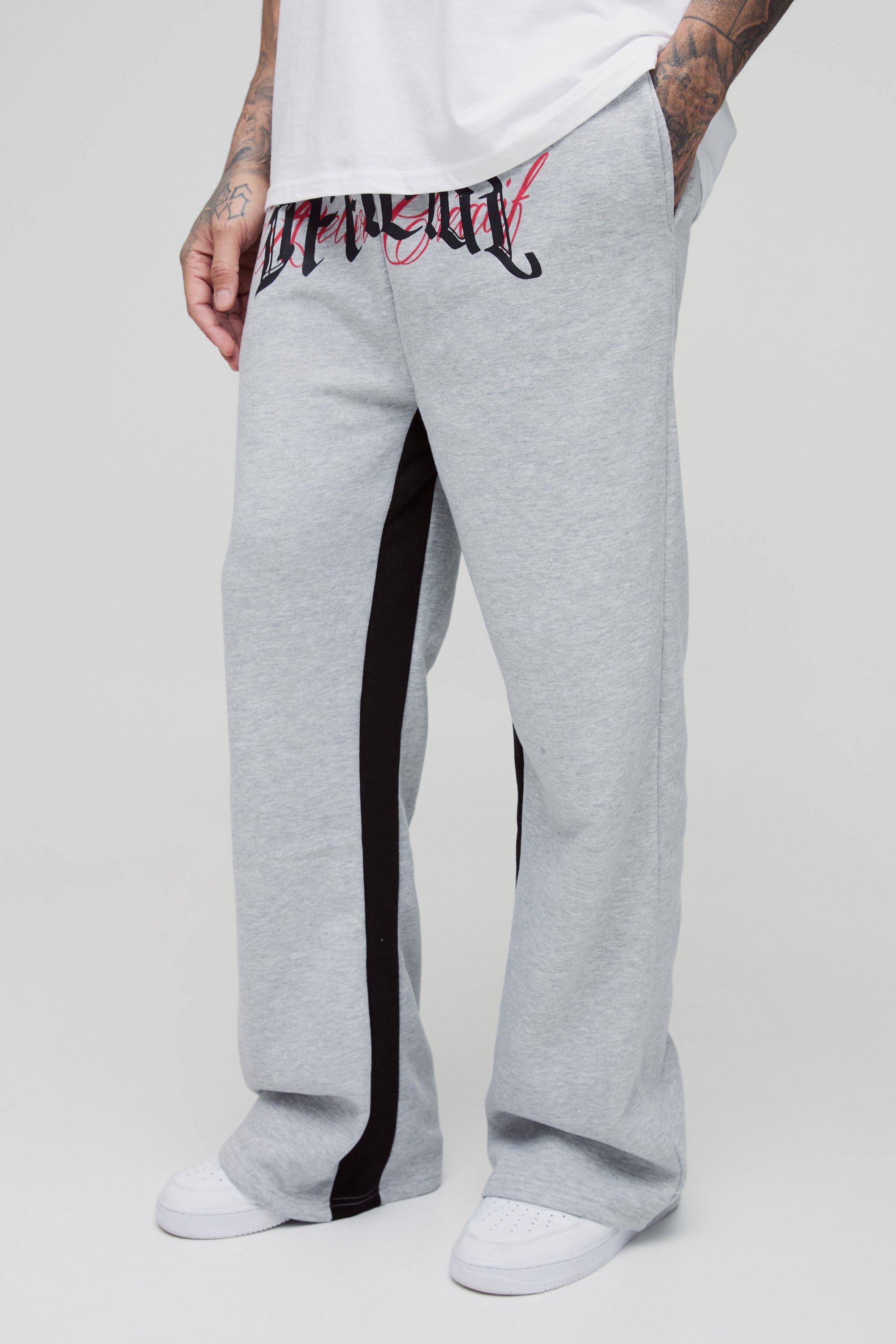 Tall Official Embroidery Relaxed Flare Sweatpants | boohooMAN USA Product Image