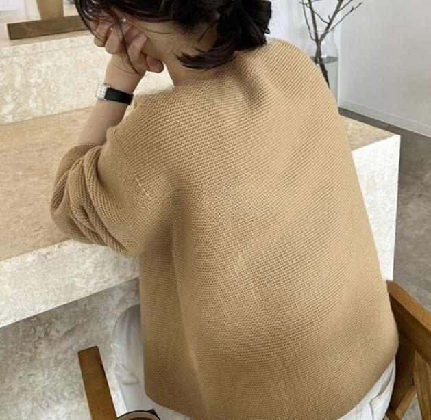 Crew-Neck Loose Cardigan Product Image