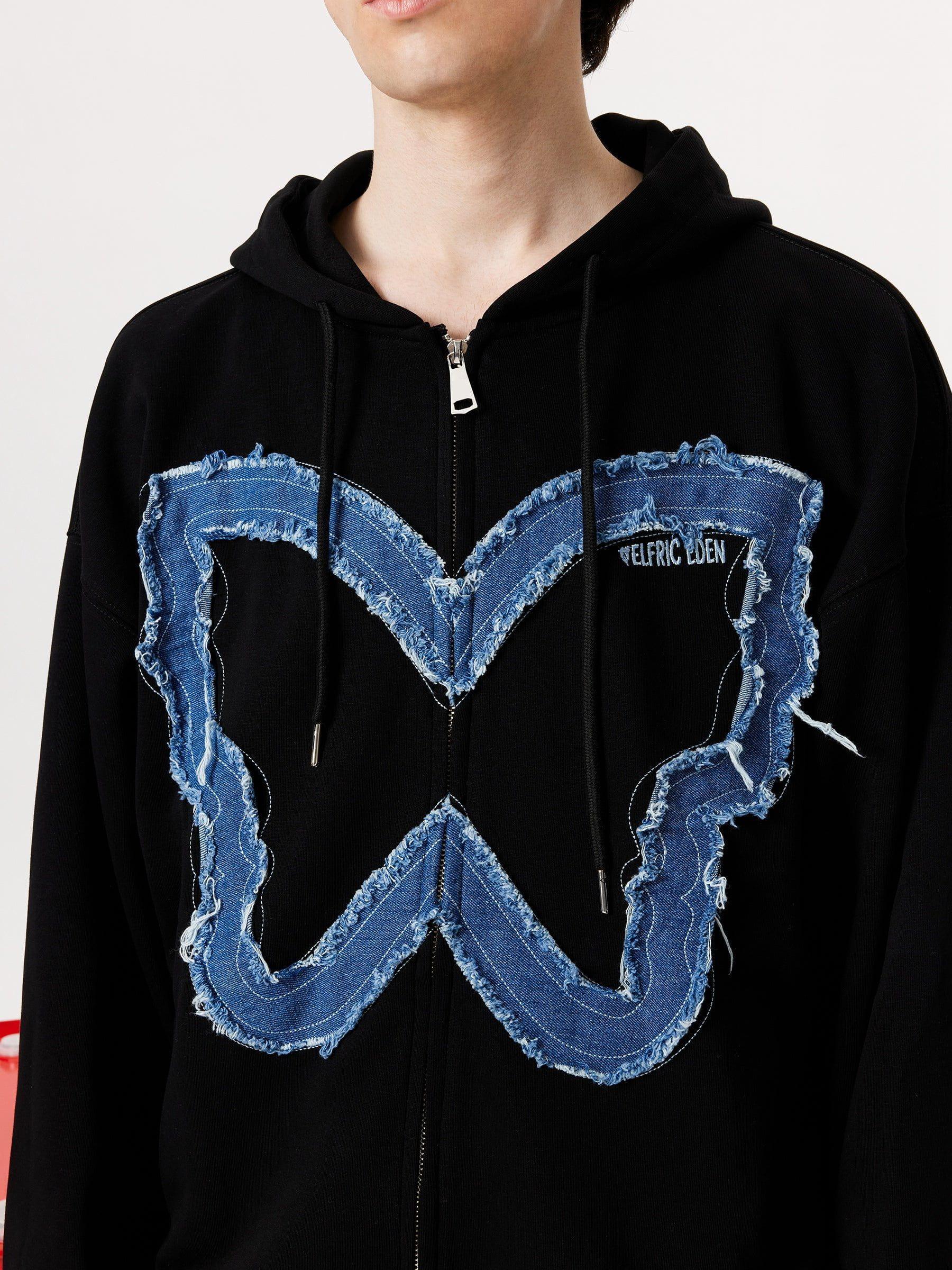 Aelfric Eden Applique Embroidery Butterfly Zip Up Hoodie Product Image