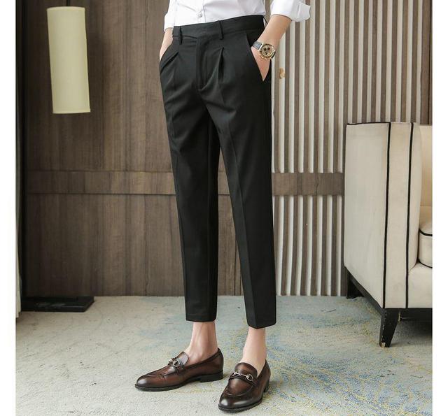 Cropped Tapered Plain Dress Pants (Various Designs) Product Image