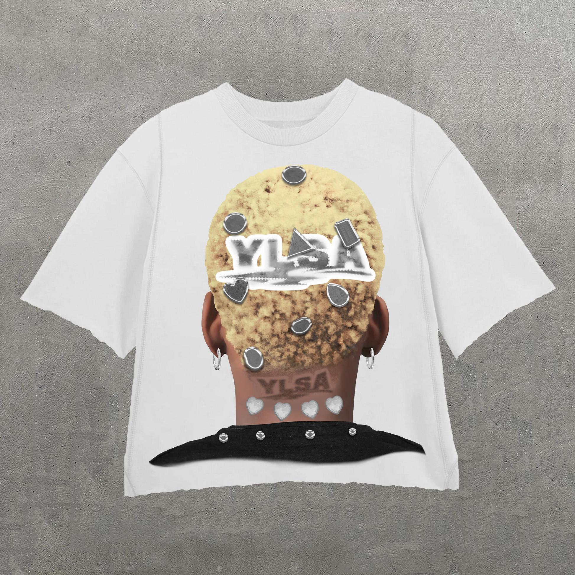 Vintage Back Of Head Print Graphic Cotton T-Shirt Product Image