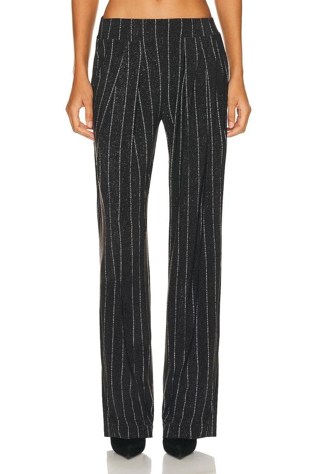 Norma Kamali Low Rise Pleated Trouser in Charcoal Product Image