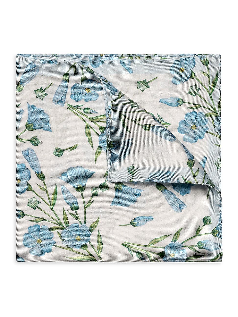 Mens Floral Silk Pocket Square Product Image