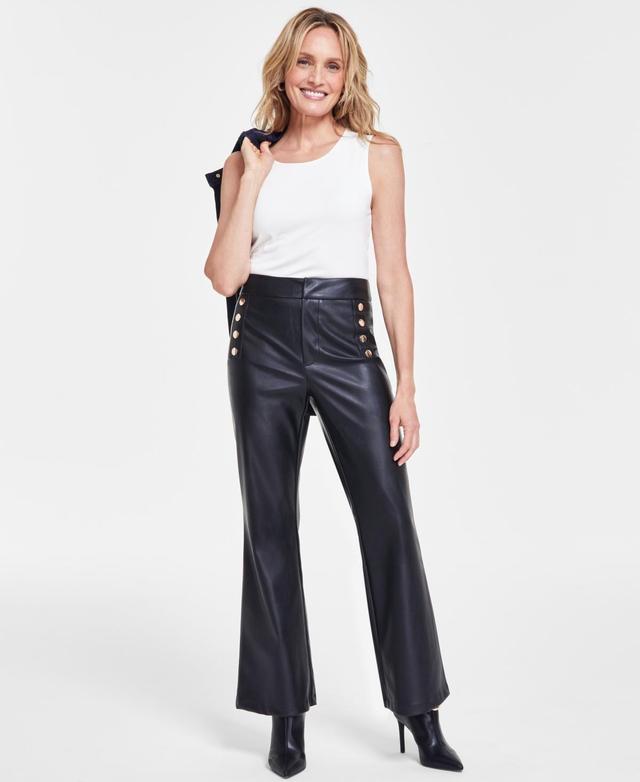 I.n.c. International Concepts Womens High-Rise Faux-Leather Pants, Created for Macys Product Image