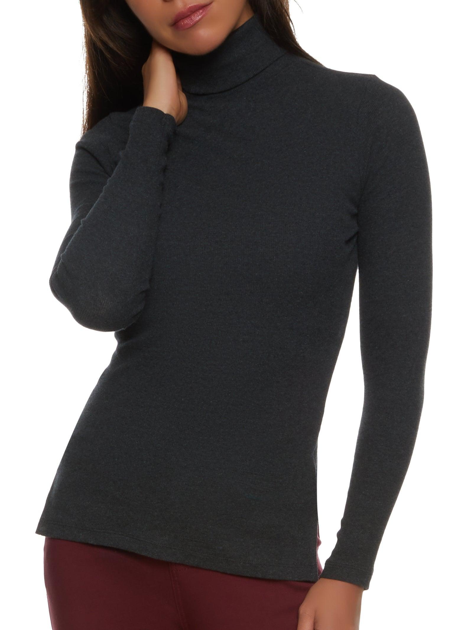 Womens Basic Turtleneck Long Sleeve Top Product Image