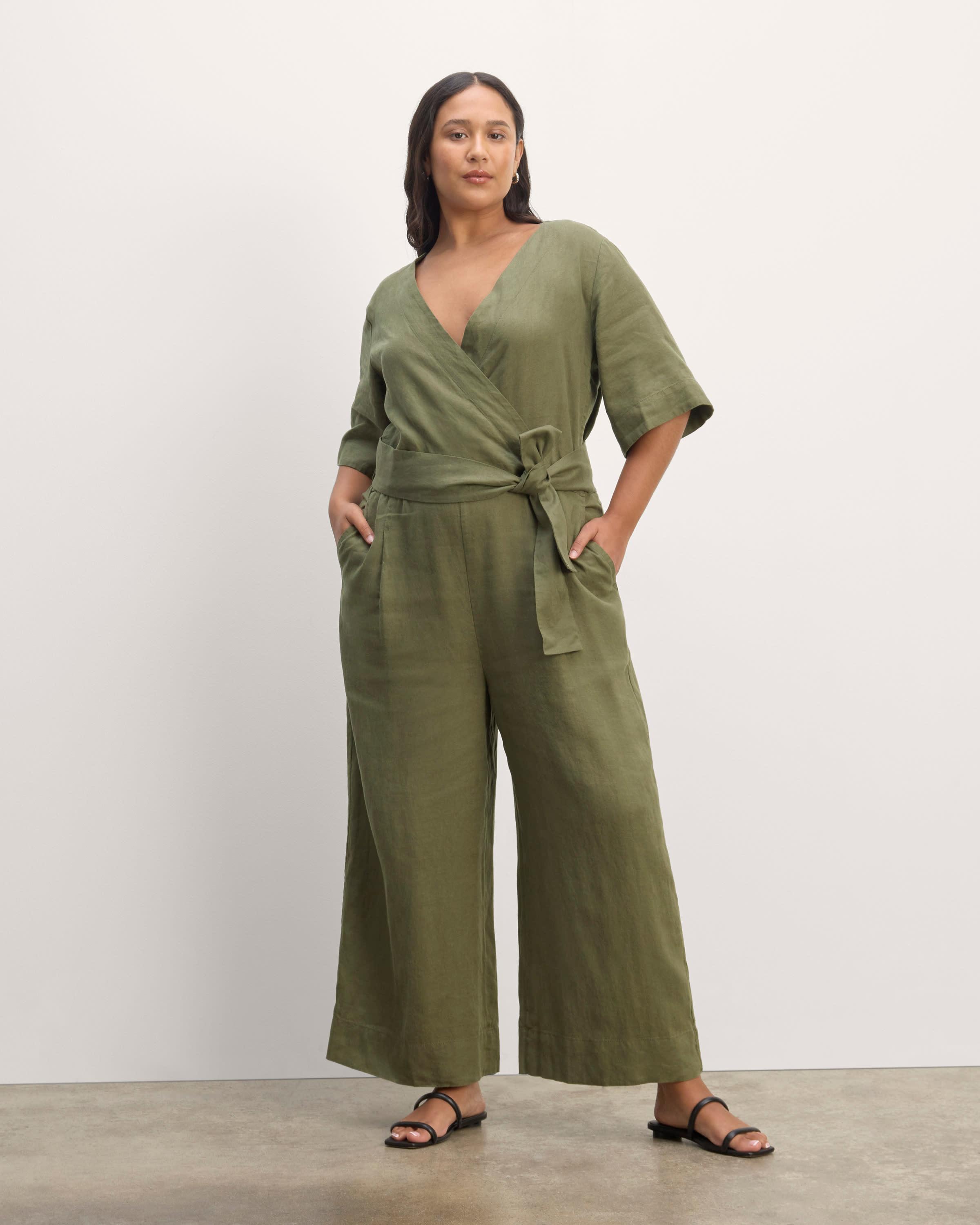 The Linen Cross-Front Jumpsuit Product Image