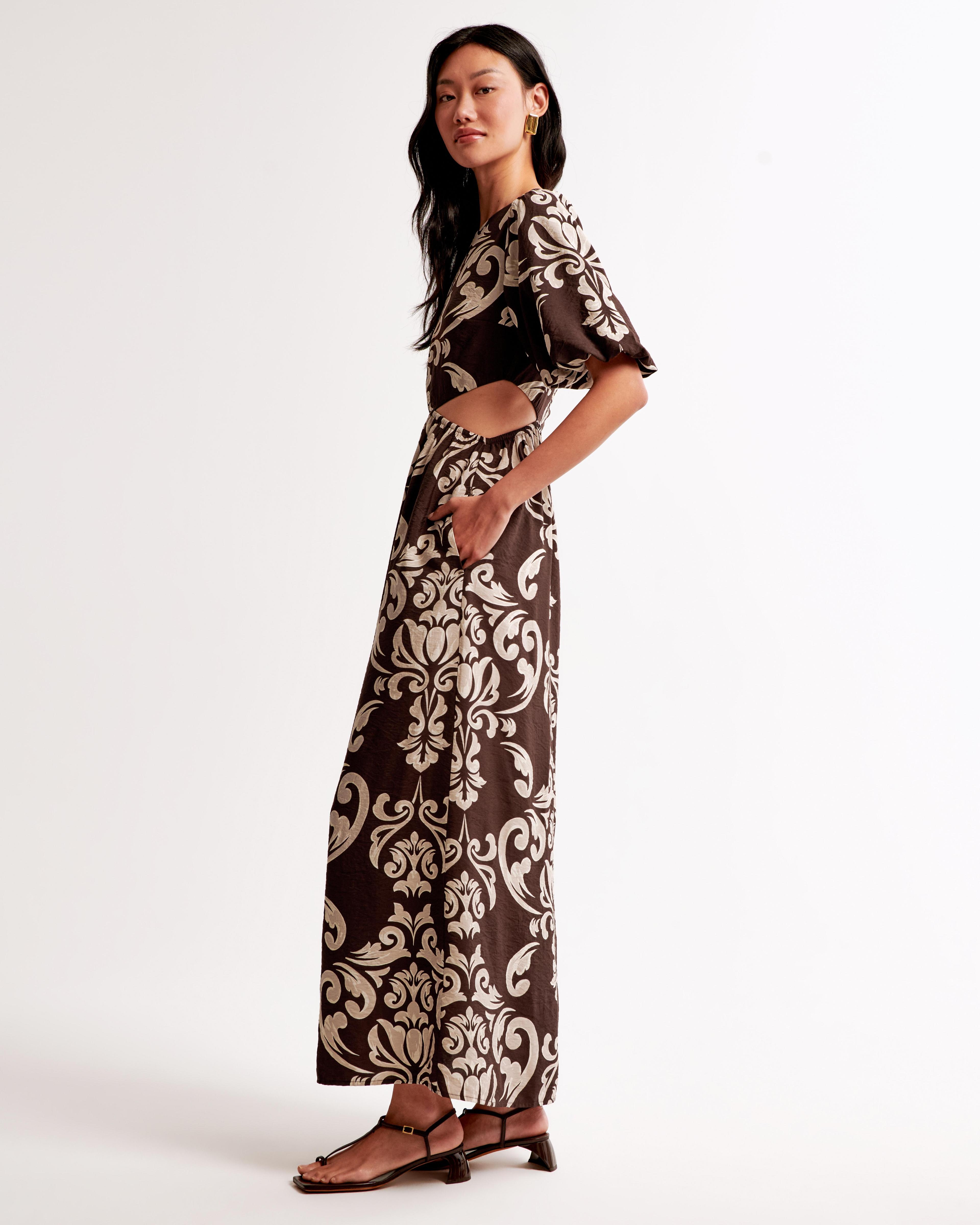 Short-Sleeve Cutout Maxi Dress Product Image