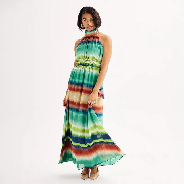 Womens Taylor Chiffon Striped Maxi Dress Product Image