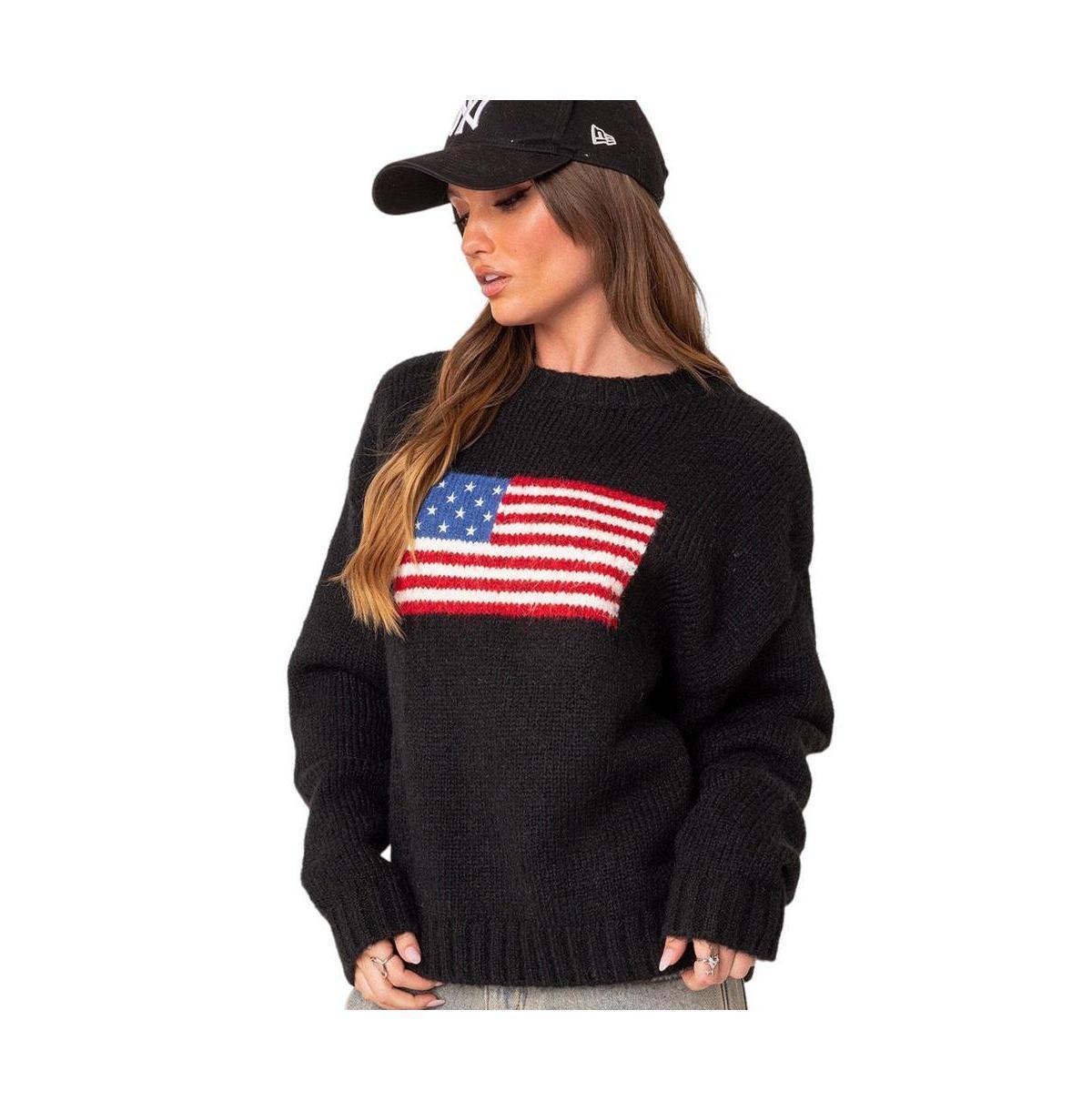 Womens Usa oversized chunky knit sweater product image