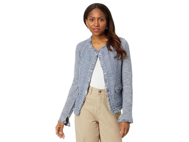 Nic+Zoe Fringe Mix Knit Pocket Blazer Product Image