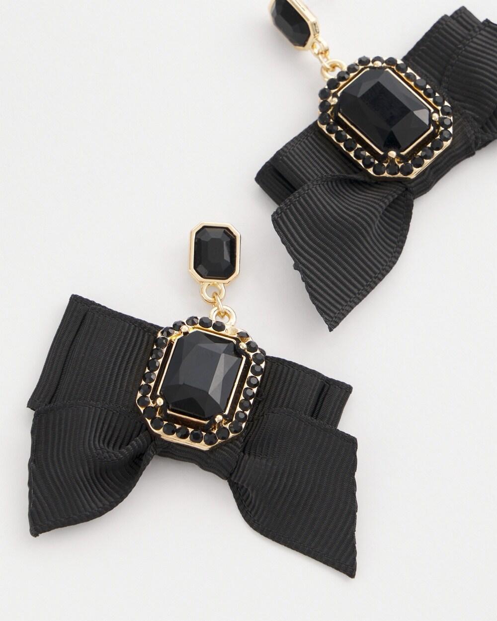 No Droop™ Black Bow Earrings Product Image