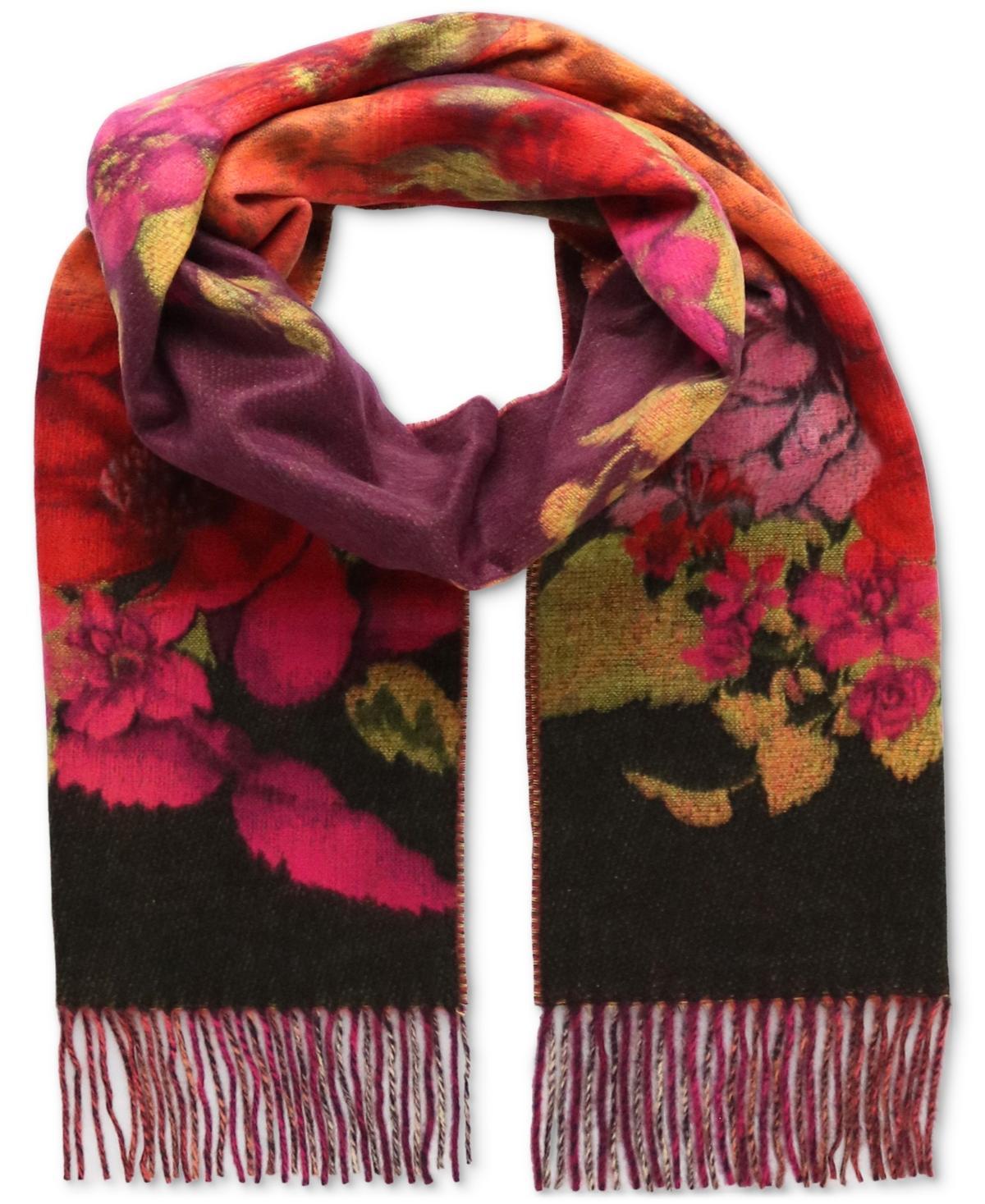 Fraas Womens Floral Fringe-Trim Scarf Product Image