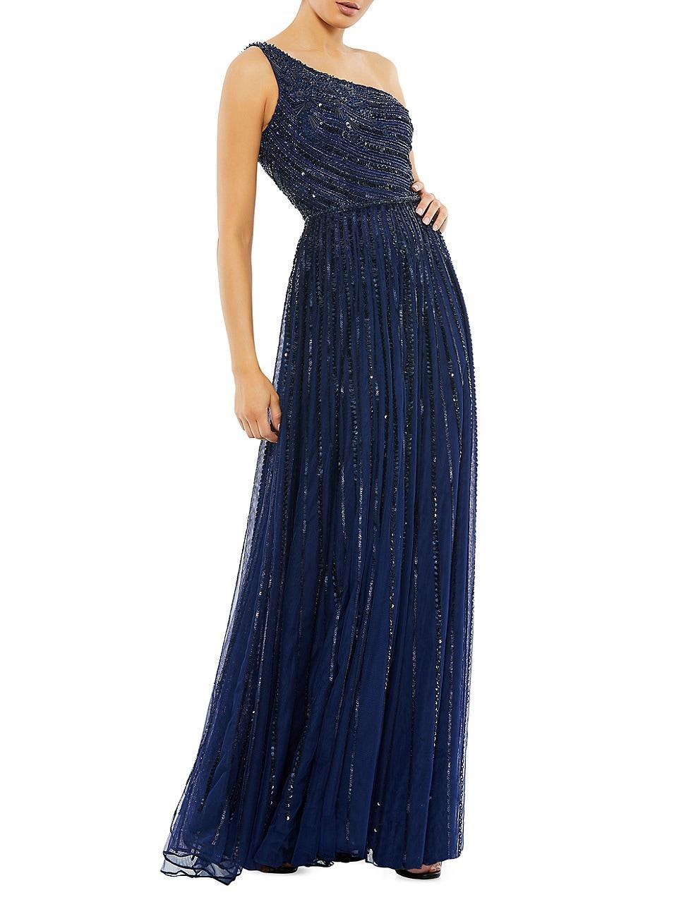 Mac Duggal Embellished One-Shoulder A-Line Gown Product Image