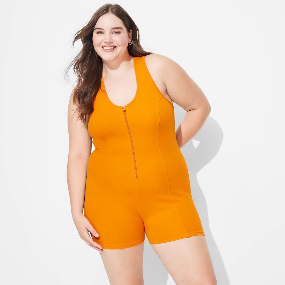 Womens Game Day Butter Romper - Wild Fable Orange 3X Product Image