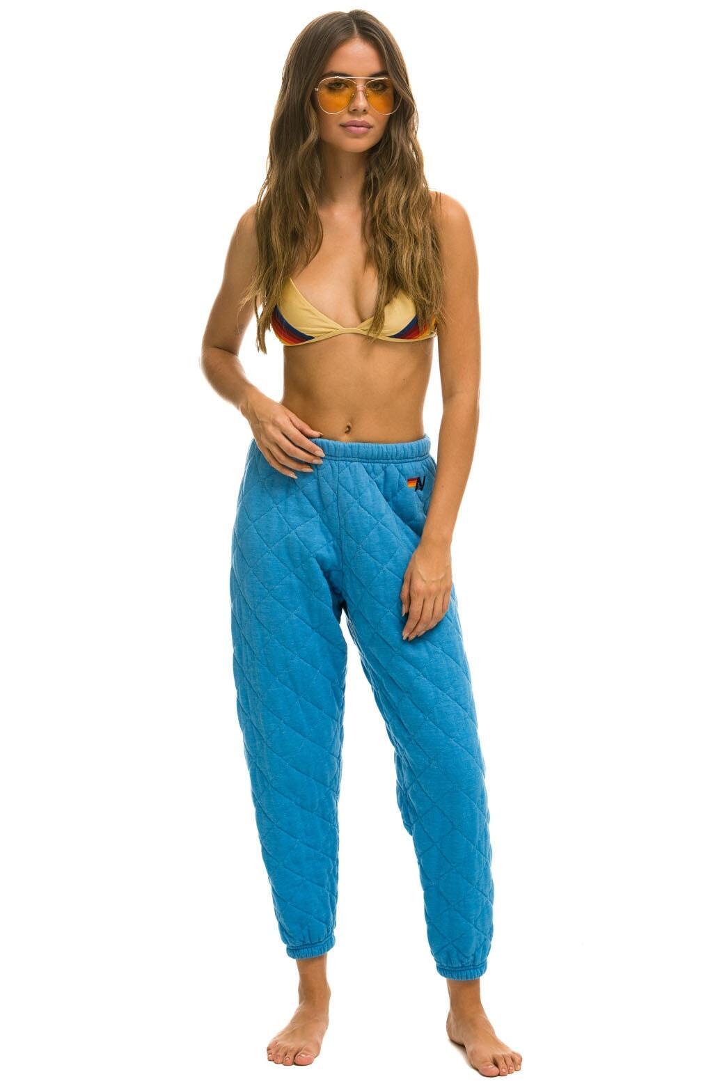 QUILTED SWEATPANTS - OCEAN Female Product Image