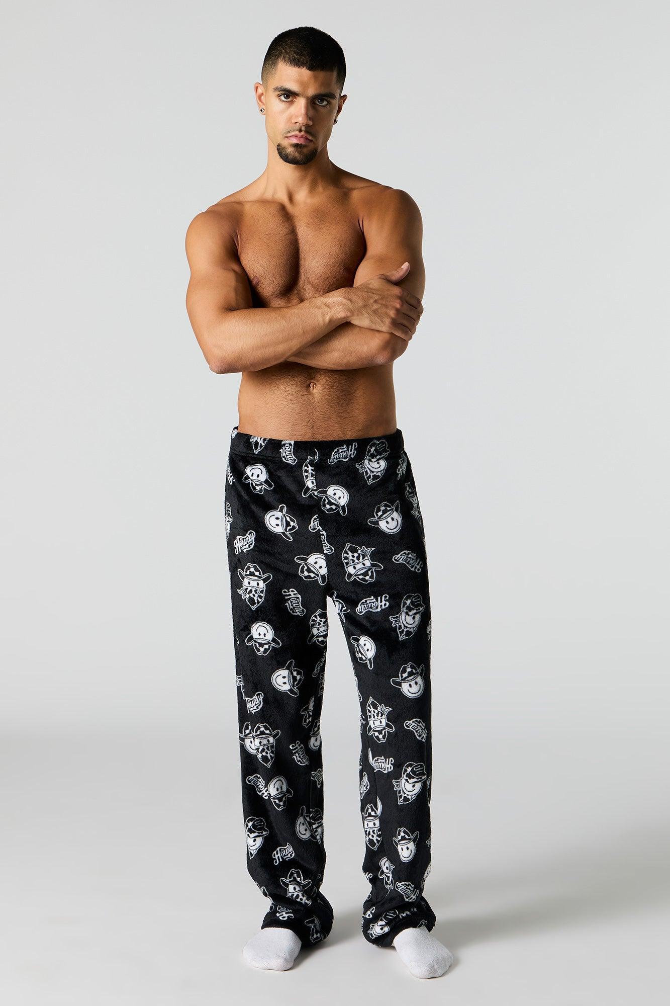 Printed Plush Pajama Pant Male Product Image