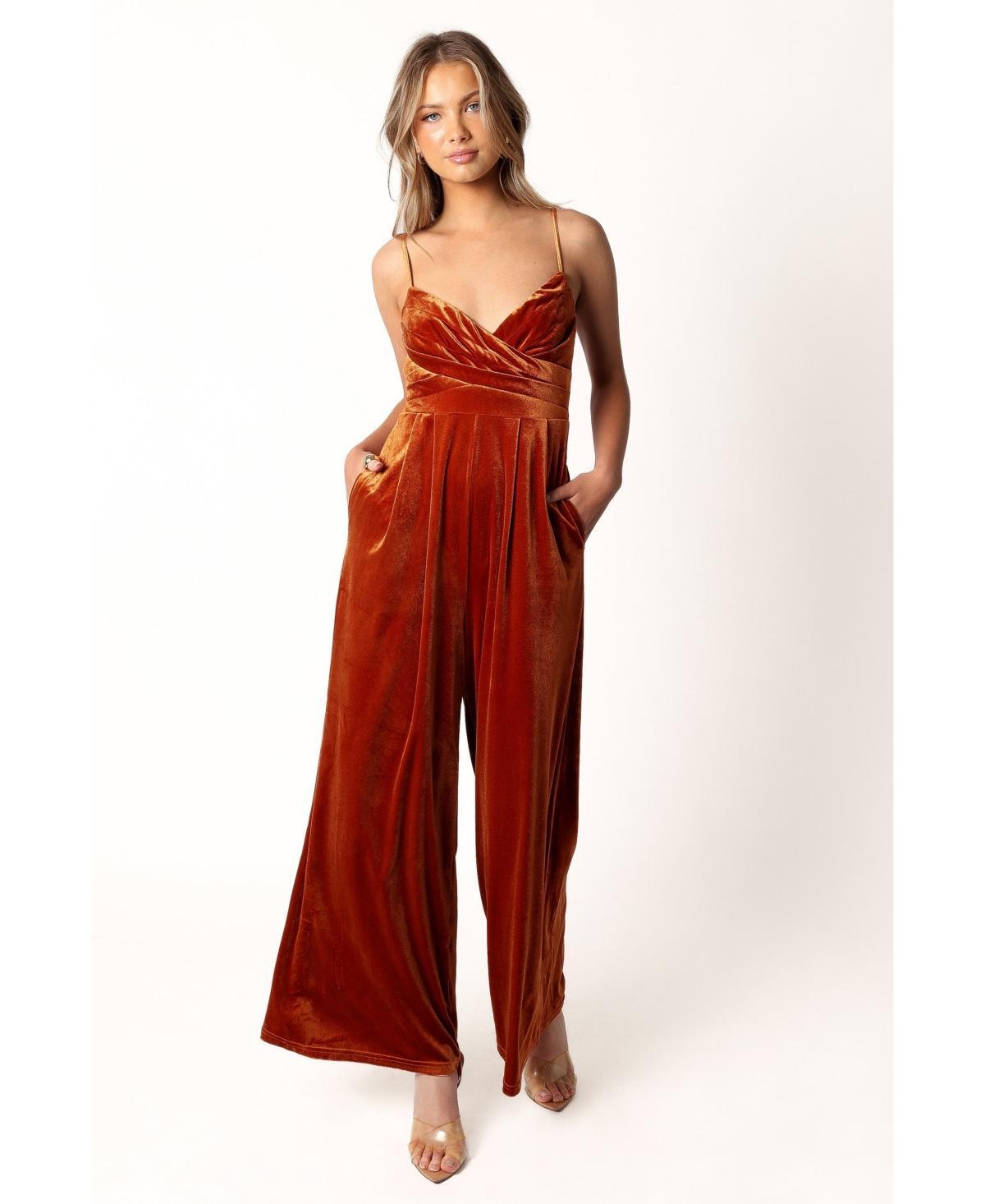 Petal and Pup Womens Quinnie Velvet Jumpsuit Product Image