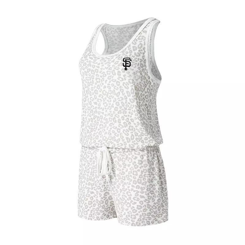 Womens Concepts Sport Cream Los Angeles Dodgers Montana Hacci Knit Romper Product Image