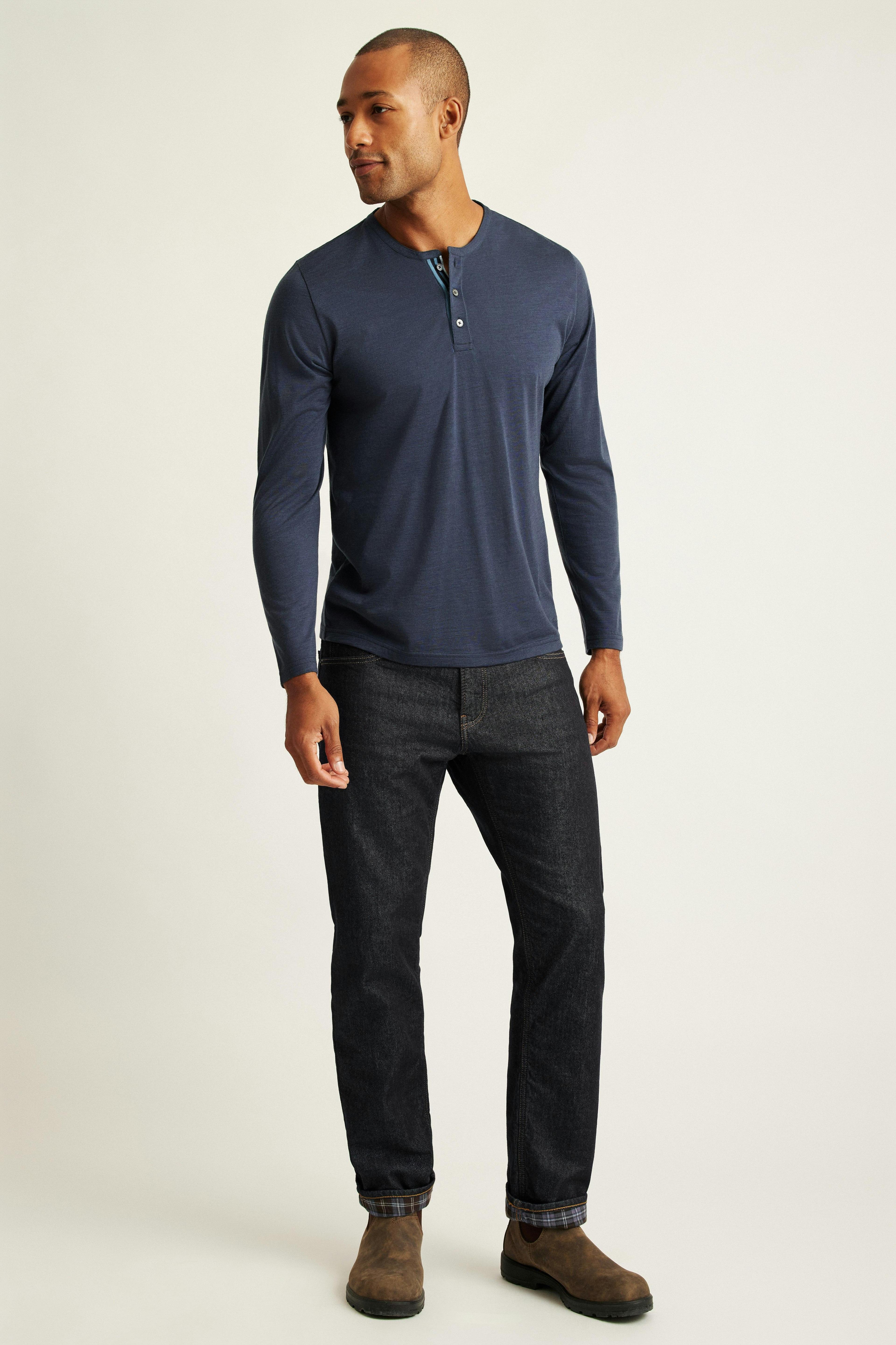 Performance Merino Long Sleeve Henley Product Image