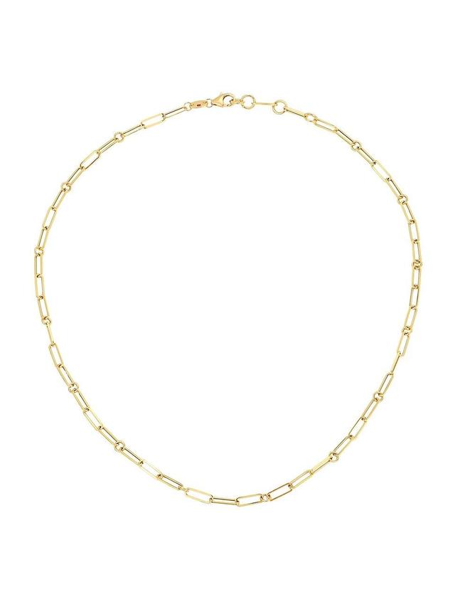 Womens 18K Yellow Gold Paper Clip Chain Necklace, 19 Product Image