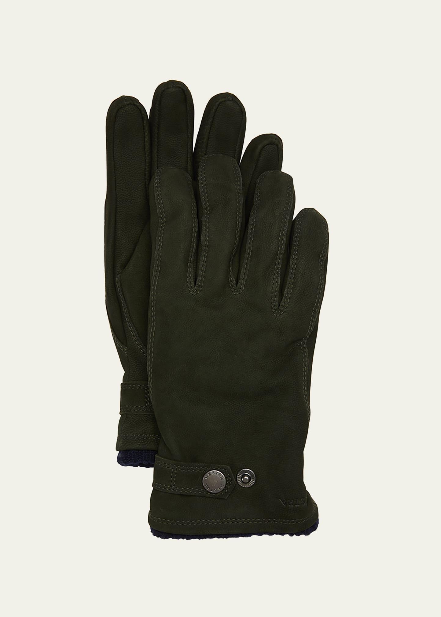 Mens Cashmere-Lined Nubuck Leather Gloves Product Image