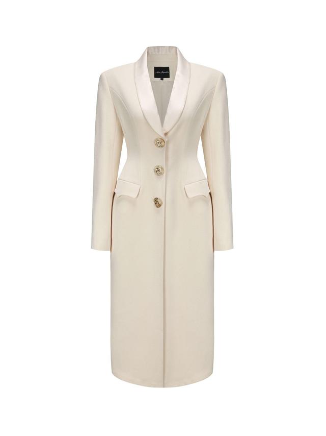 Evie Long Suit Jacket (White) Product Image