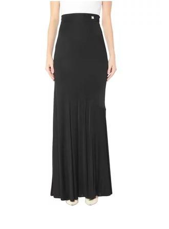 Cavalli Class Black Long Silk Skirt Product Image