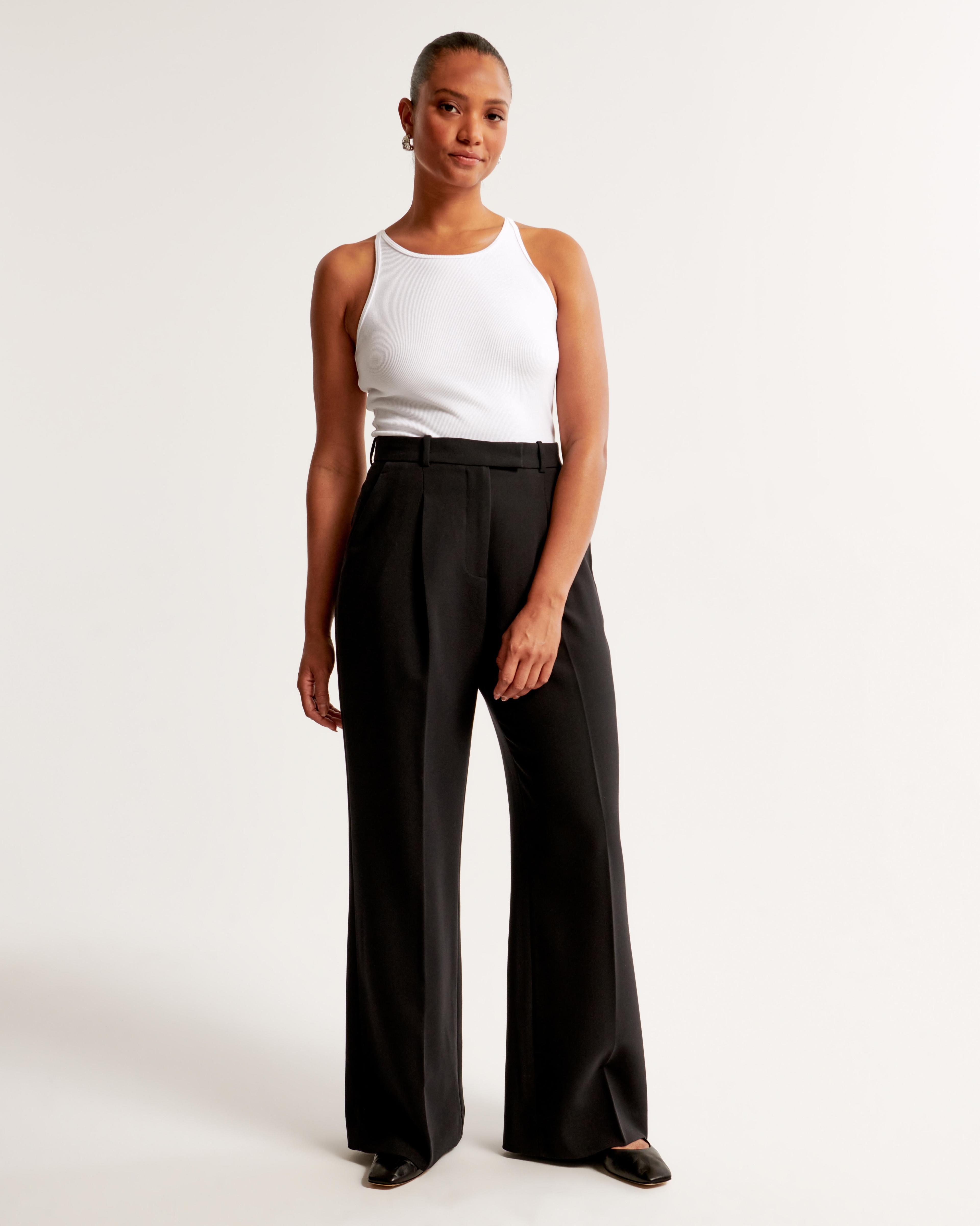 Curve Love A&F Harper Tailored Ultra Wide Leg Pant Product Image