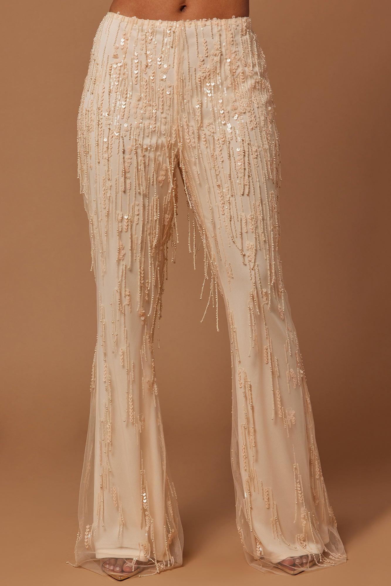 Isabelle Sequin Pant - Nude Product Image