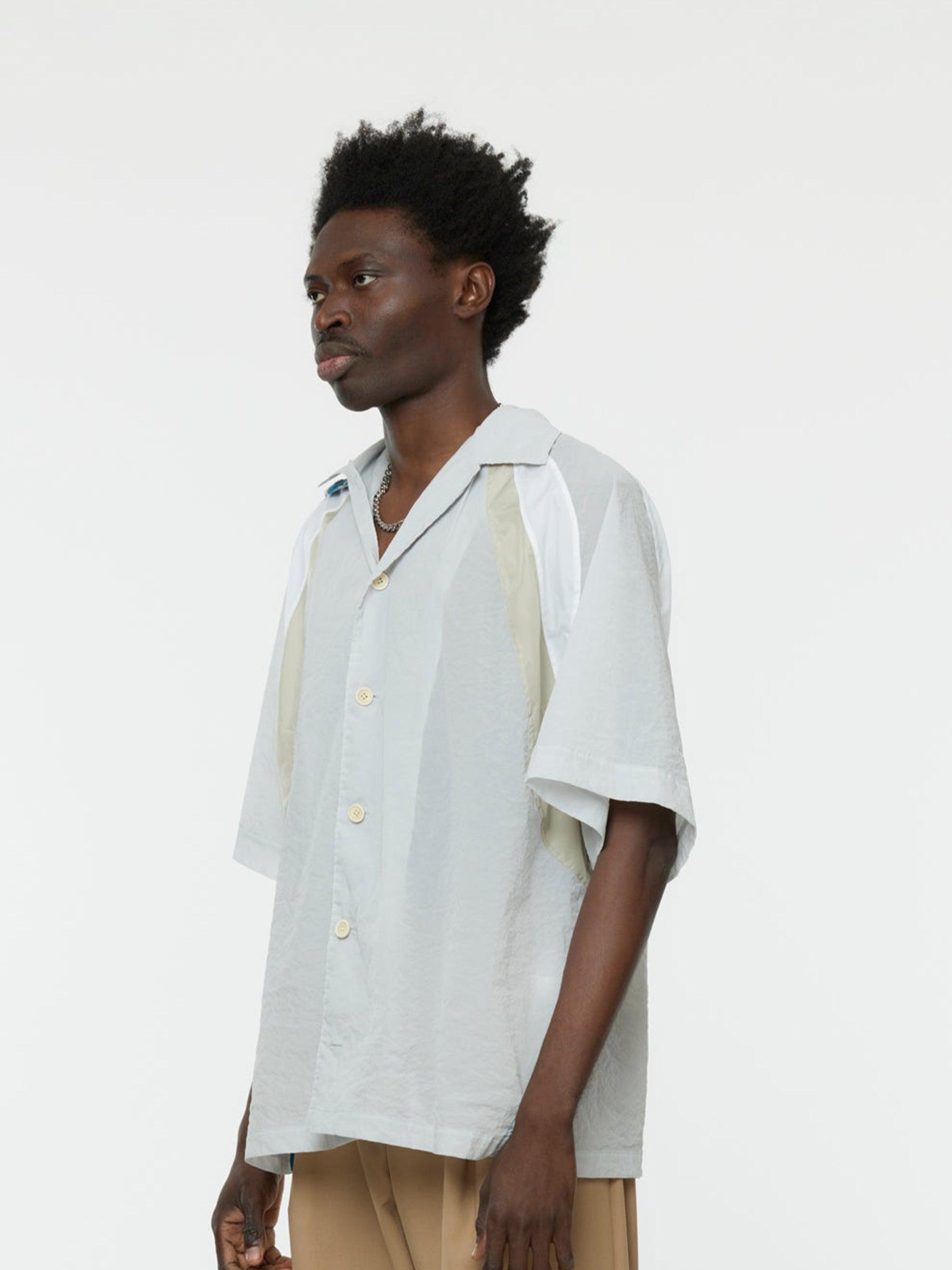 Half-Hood Button Overshirt (Light Grey) Product Image