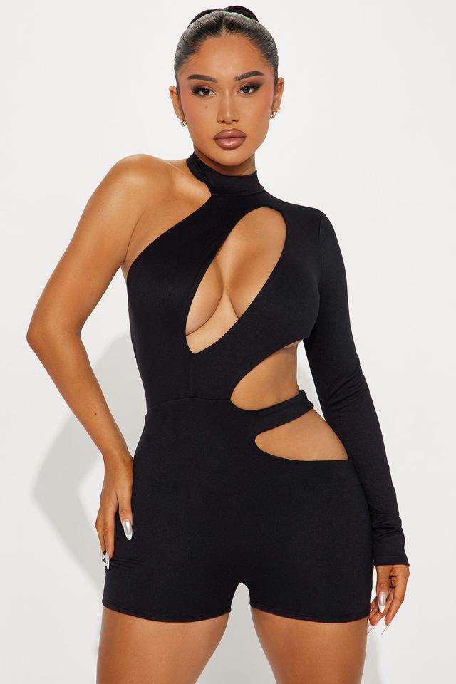 What's Been Going On Double Lined Romper - Black Product Image