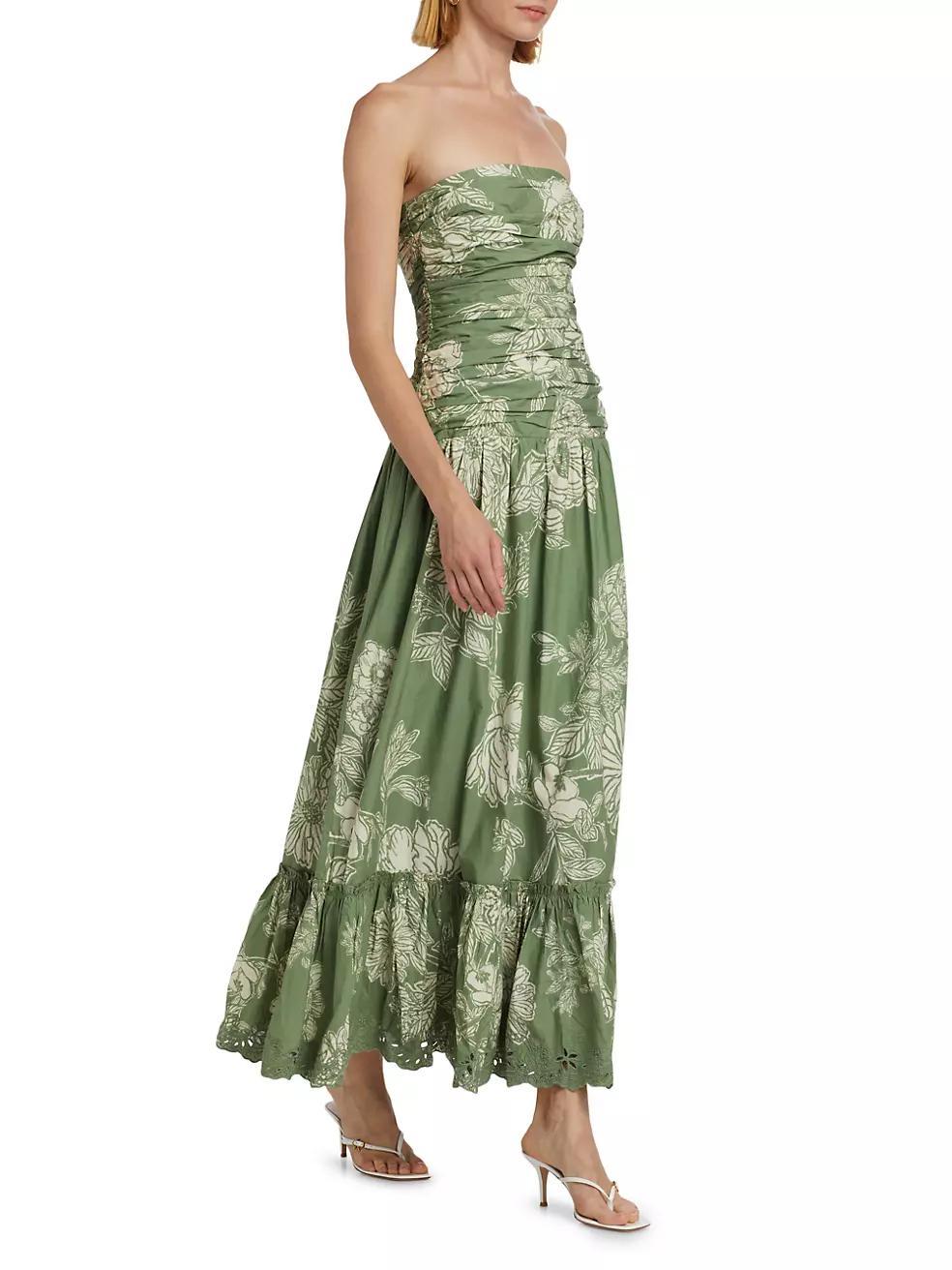 Floral Cotton Off-The-Shoulder Maxi Dress Product Image