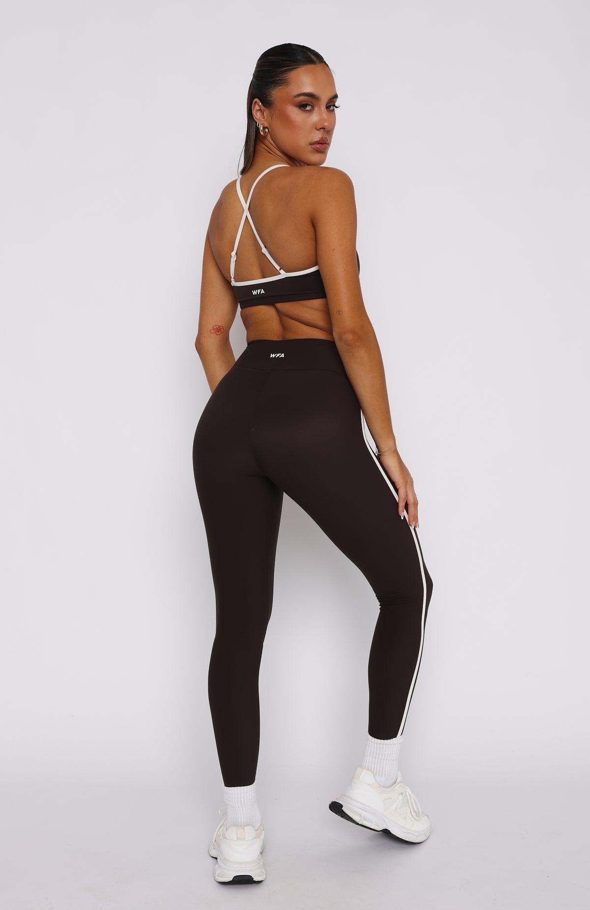 Core Workout High Waisted Leggings Espresso/Cream Product Image