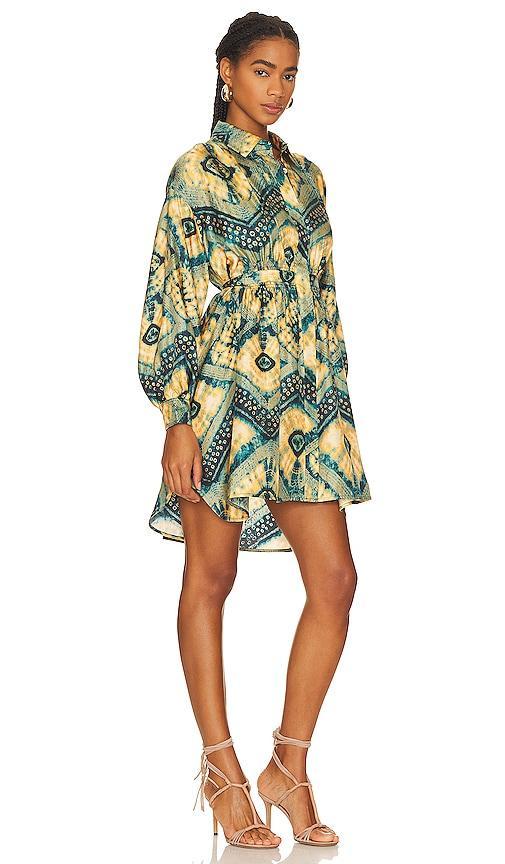 Ulla Johnson Jude Abstract Print Long Sleeve Silk Shirtdress Product Image