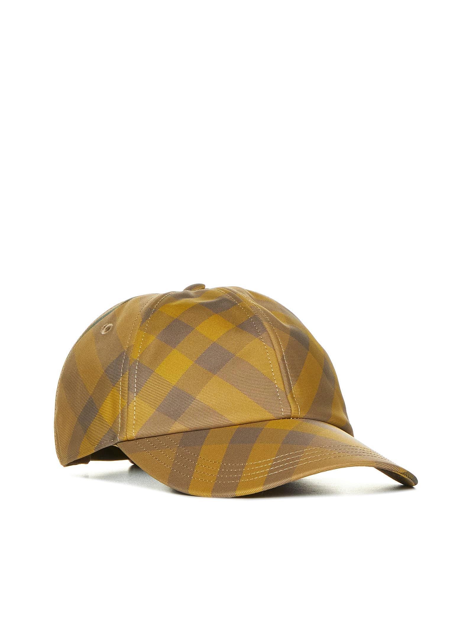 BURBERRY Check Baseball Cap In Cedar Product Image