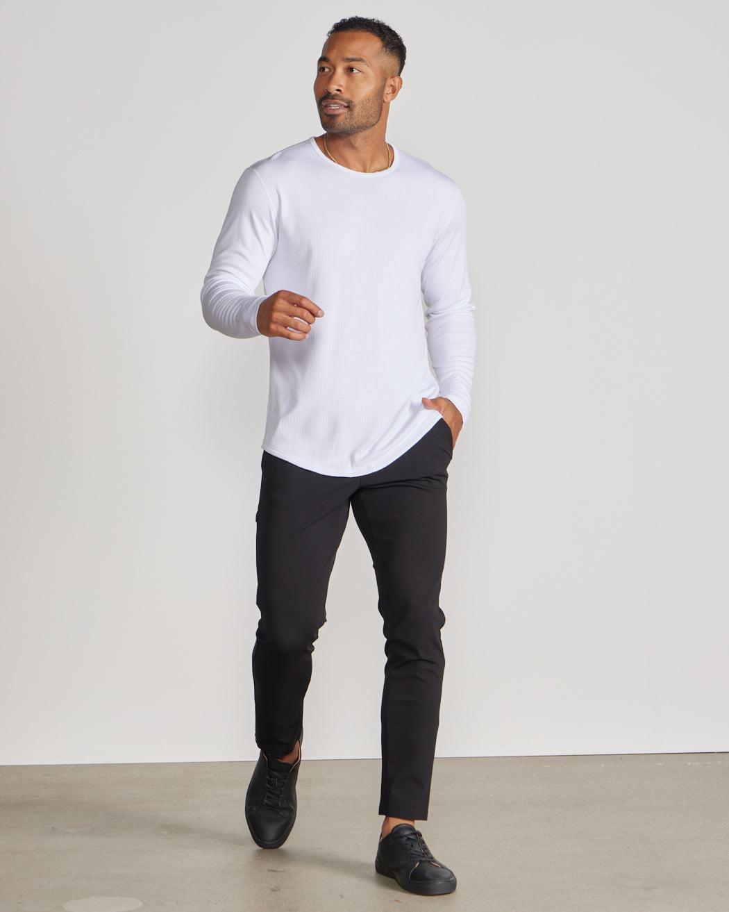 Ribbed Long Sleeve Drop-Cut Product Image