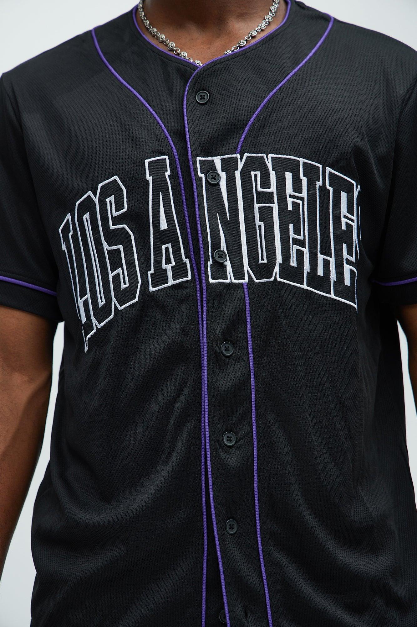 Los Angeles Lakers Baseball Jersey - Black Product Image