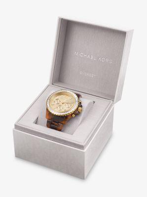 Oversized Everest Pavé Gold-Tone and Tortoiseshell Bio-Based Acetate Watch Product Image