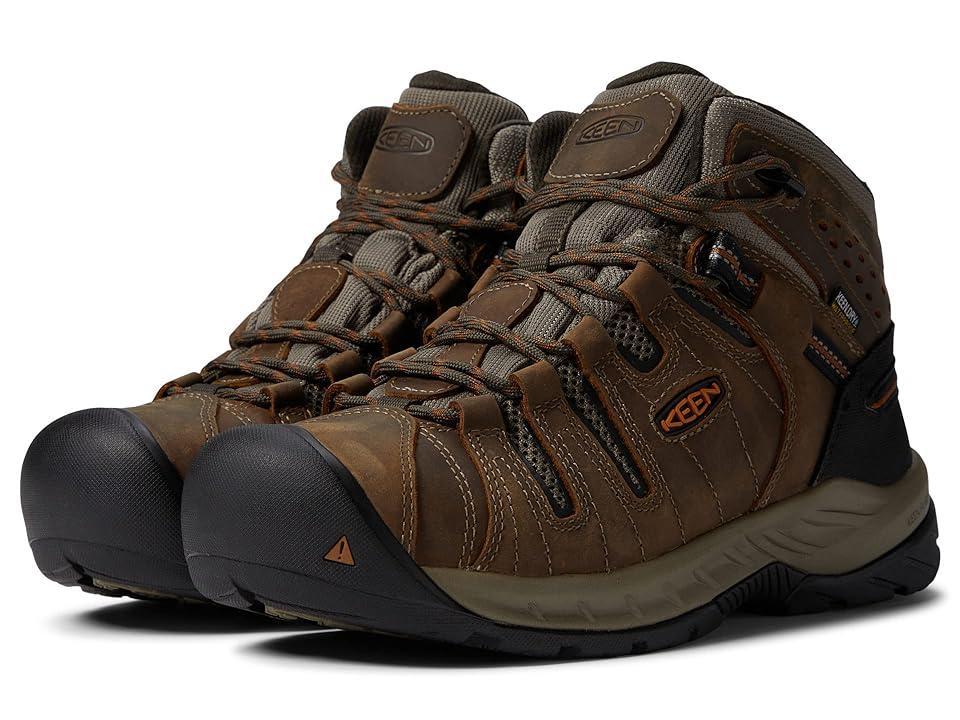 KEEN Utility Flint II Mid Waterproof Soft Toe (Black Olive/Brindle) Men's Shoes Product Image