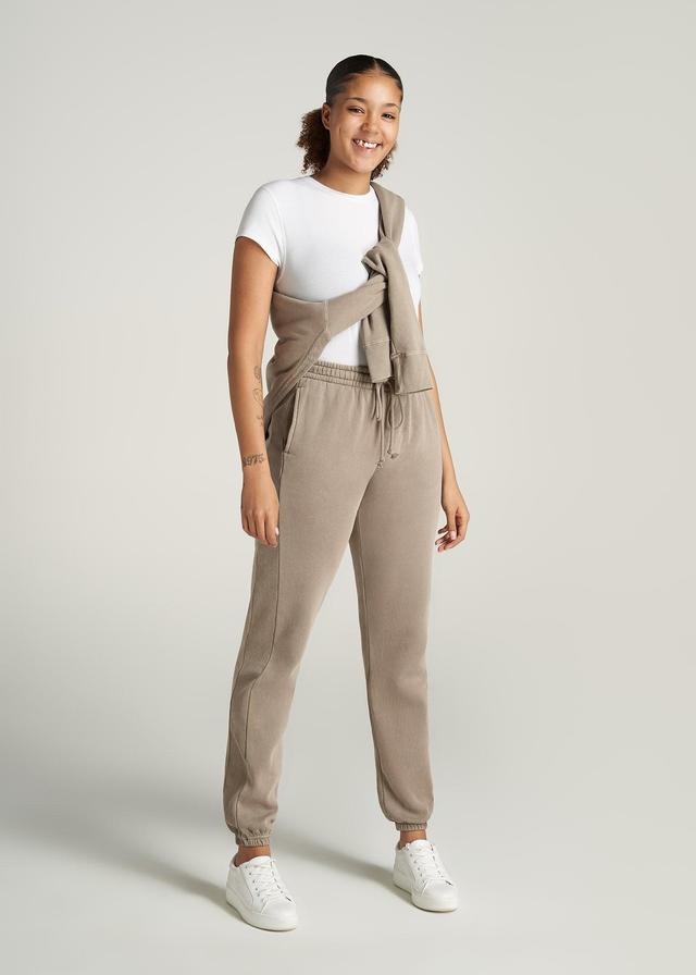 Wearever Fleece Regular Fit Women's Tall Sweatpants in Khaki Product Image