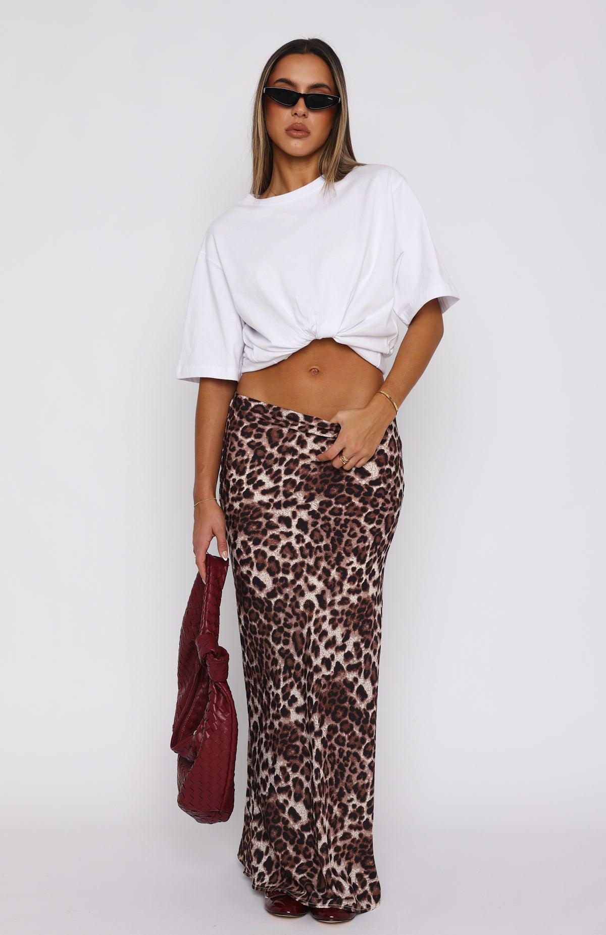 Take It From Here Maxi Skirt Leopard Product Image