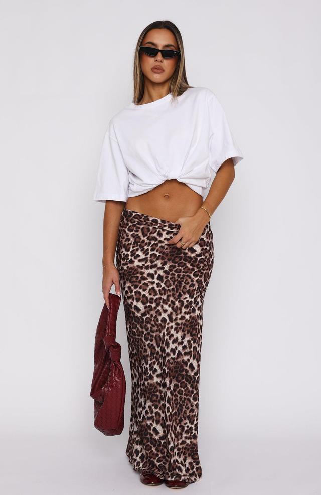 Take It From Here Maxi Skirt Leopard Product Image